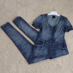 Beyonce Vintage Dereon Denim Jumpsuit Large
